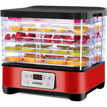 Cusimax Food Dehydrator , Electric Dryer Dehydrator with Digital Timer & Temperature Control CMDH-805R